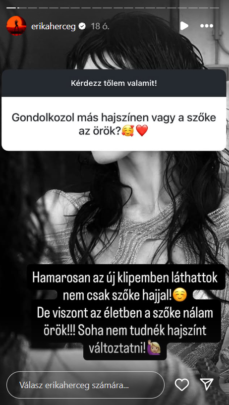 Herceg Erika új hajszínnel fog feltűnni a legújabb klipjében