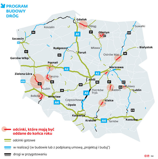 334 km nowych odcinków dróg. Oto trasy, którymi pojedziemy jeszcze w tym roku