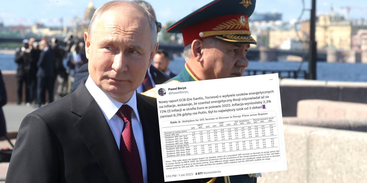 Putin odpowiedzialny za 72 proc. inflacji w strefie euro. Tak wynika z wyliczeń EBC