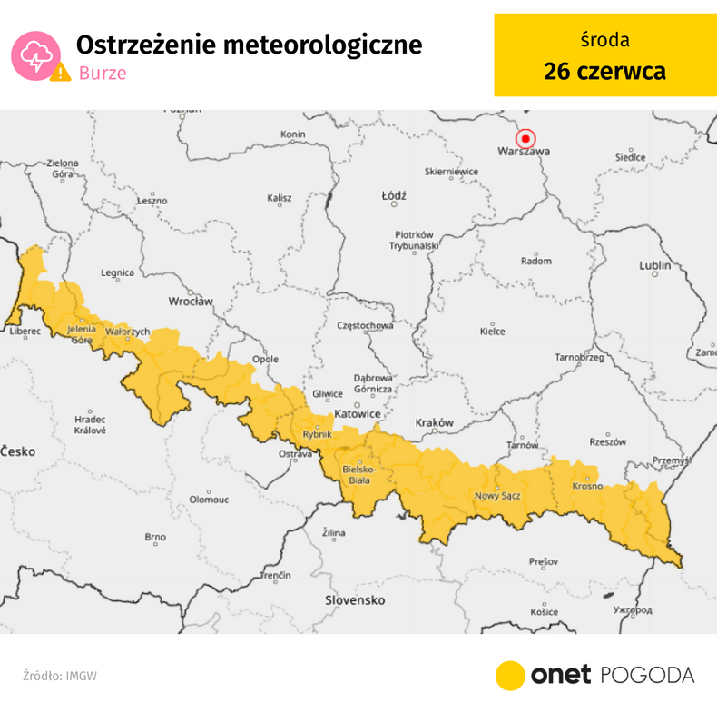 W rejonach podgórskich zostały wydane żółte alerty IMGW przed upałami