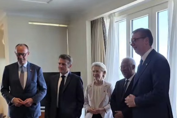 SAMIT EU - ZAPADNI BALKAN U TIVTU Srbiju predstavlja Vučić:  Na zajedničkom sastanku razgovarao sa Fon der Lajen, Koštom, Makronom i Mercom (FOTO, VIDEO)