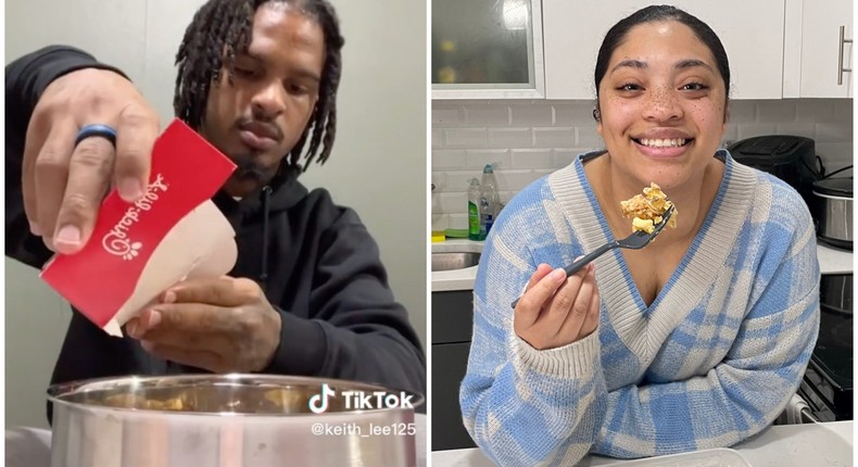 Insider's reporter tried a viral Chick-Fil-A hack.Keith Lee/TikTok; Lauren Edmonds/Insider