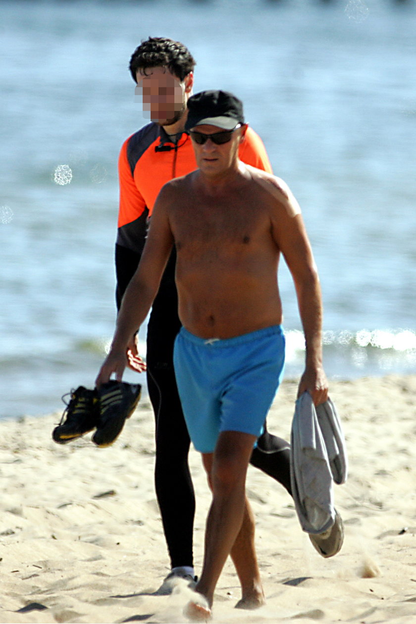 Premier Donald Tusk podczas joggingu