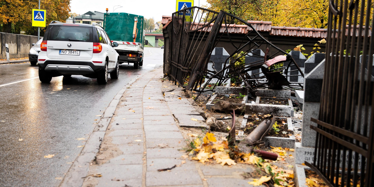 Wypadek na cmentarzu. Widok poraża