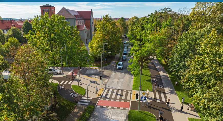 Przy skrzyżowaniu z ul. gen. Maczka powstaną nowe przejazdy rowerowe