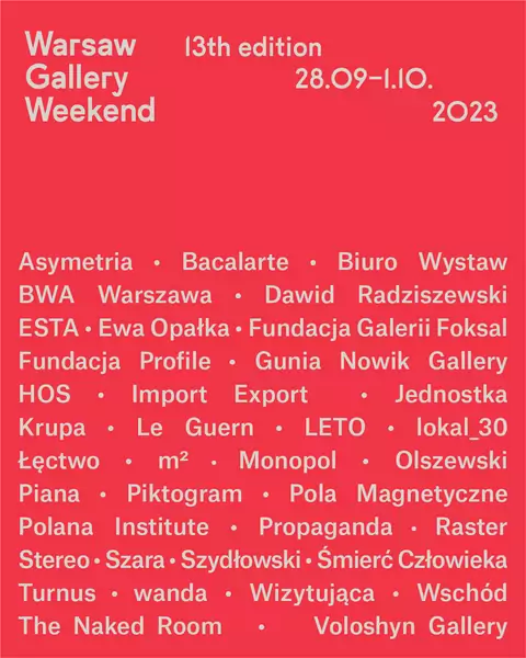 We wrześniu rusza Warsaw Gallery Weekend