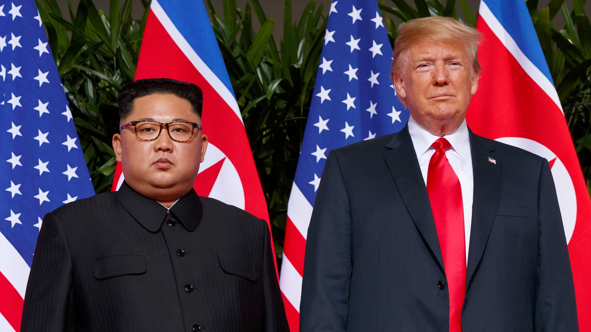 Americký prezident Donald Trump a severokórejský líder Kim Čong-un.