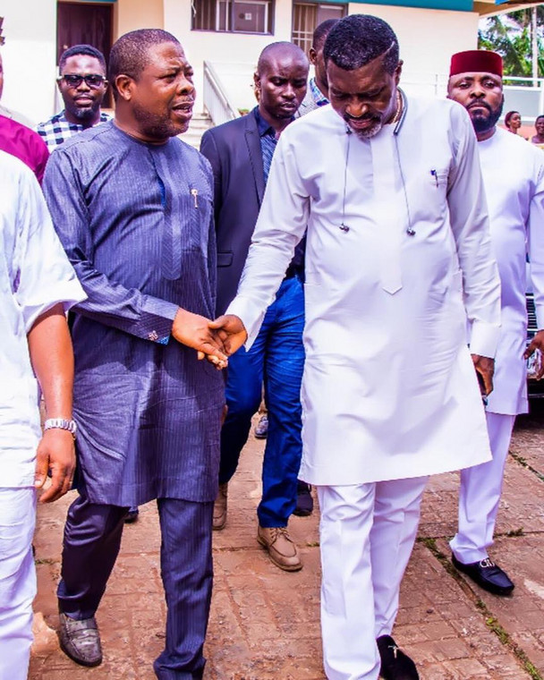 Kanayo O. Kanayo with the governor of Imo state, Rt Hon Emeka Ihedioha [Instagram/KanayoOKanayo] 