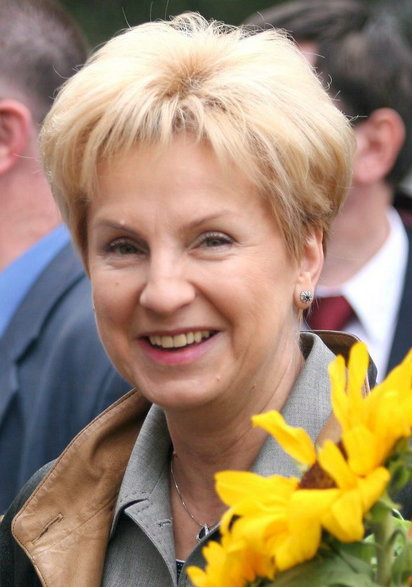 Barbara Blida na katowickim rynku w święto 1 maja w 2005 r.