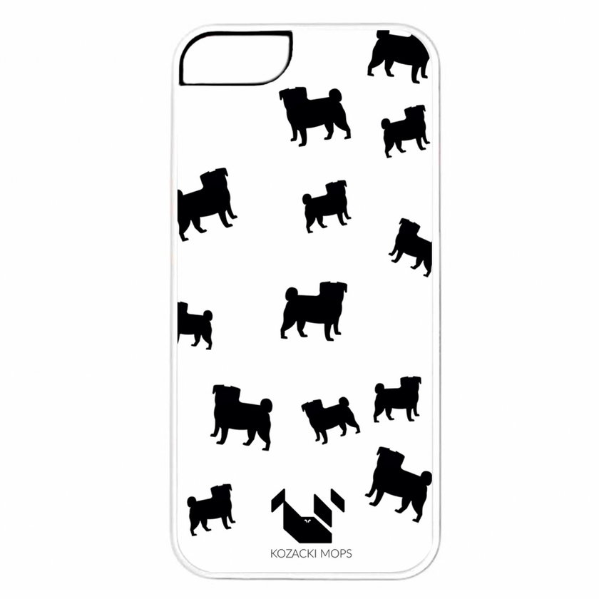 White Case/ Black Pug iPhone Case