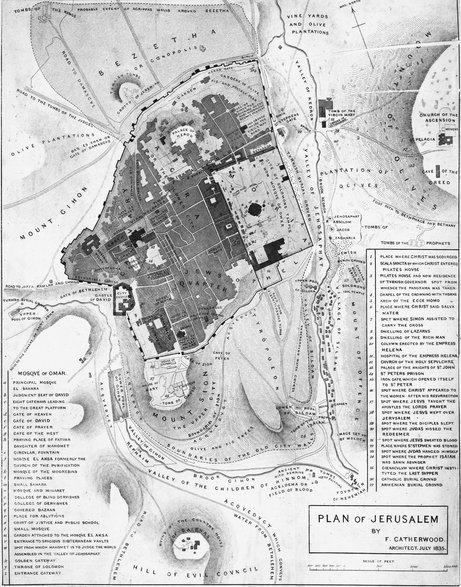 Frederick Catherwood, Plan of Jerusalem, 1835