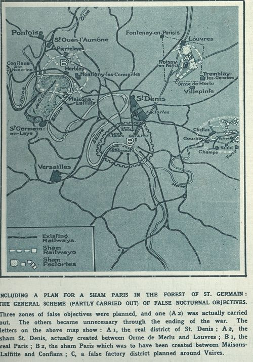 Mapa fikcyjnego Paryża, skan dokumentu z 1917 r.