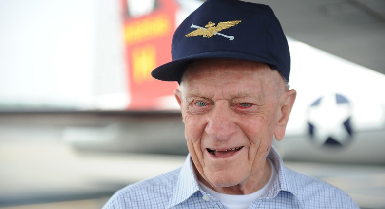 Edward Feightner, Test Pilot and World War II Ace, Dies at 100