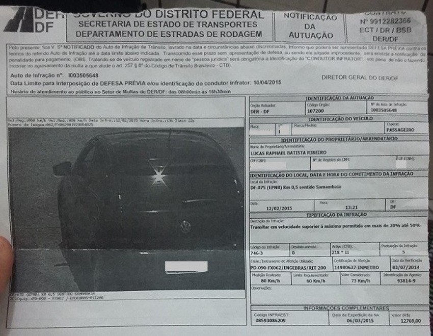 Famozna kazna sa slikom auomobila na sebi