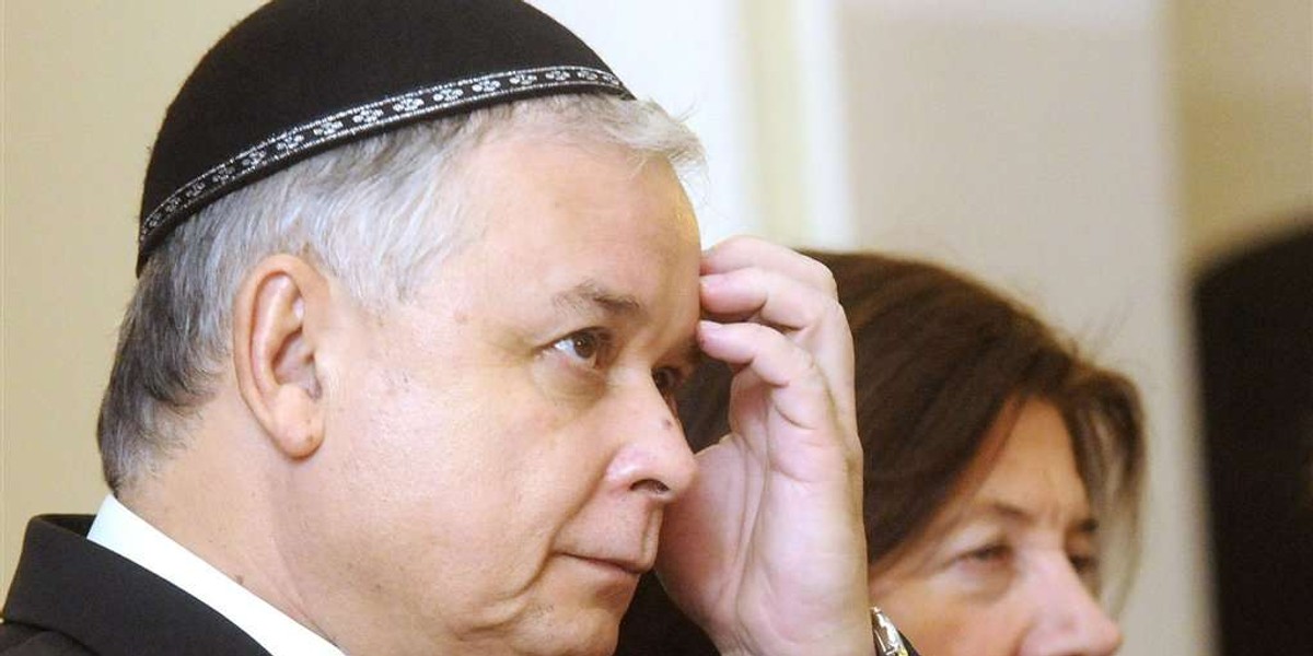 Lech KAczyński, synagoga, modlitwa