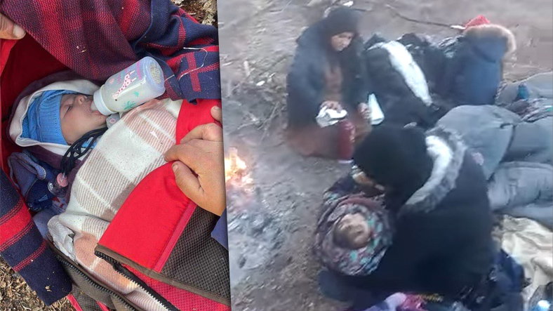 Kilkutygodniowe niemowlę uratowane na bagnach i grupa cudzoziemców z dziećmi, która wyszła z białoruskiego magazynu w Bruzgach