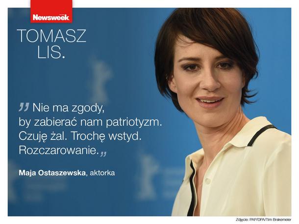 Maja Ostaszewska w programie Tomasz Lis.