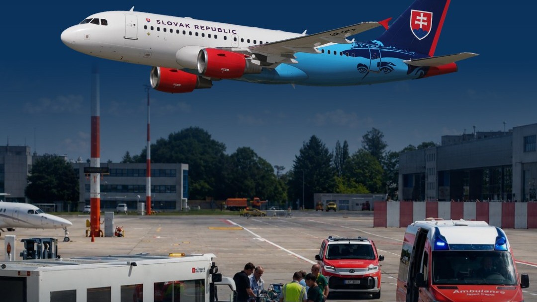 Lietadlo rezortu vnútra transportovalo do Prahy ženu v ťažkom zdravotnom stave.