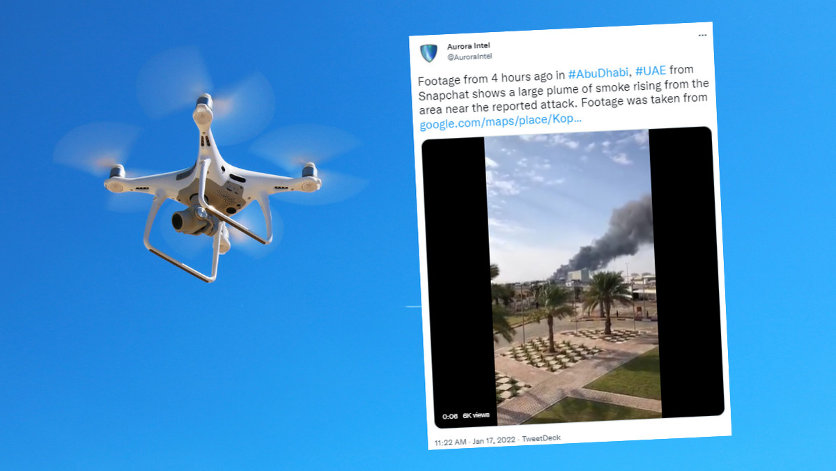 ZEA. Pożar na lotnisku w Abu Zabi prawdopodobnie spowodowany przez drony