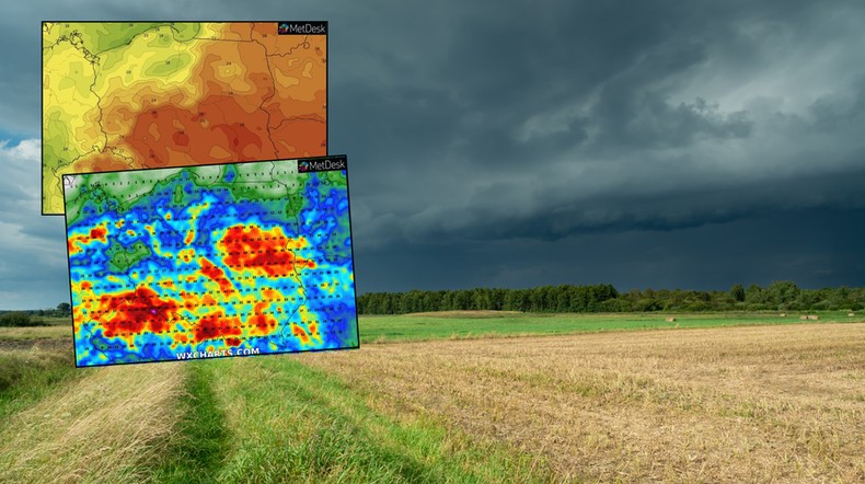 Przed nami silne burze. Mocno grzmieć może przez kilka dni z rzędu! (mapy: wxcharts.com)