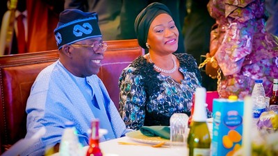 President Bola Tinubu with the first lady, Remi Tinubu [LASG]