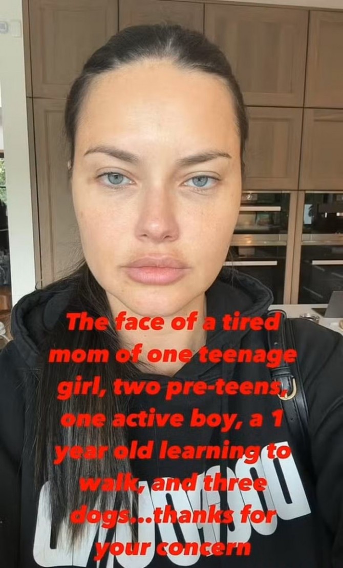 Adrijana Lima i "lice jedne umorne mame"