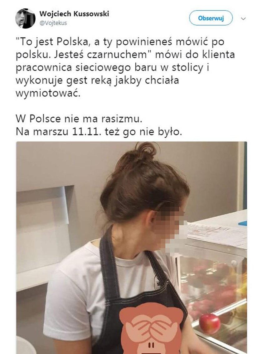 Skandal w warszawskim barze. Pracowniczka powiedziała to klientowi