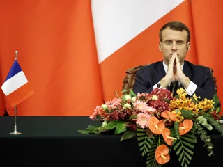 Prezydent Emmanuel Macron podczas oficjalnej wizyty w Chinach, 6 listopada 2019