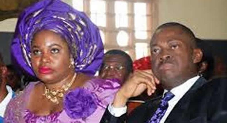 Ex Enugu Gov, Sullivan Chime and enstranged wife Clara (NNN)