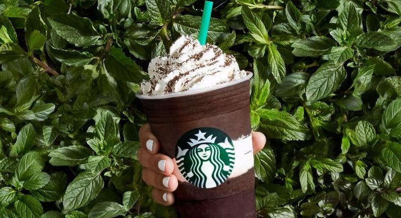 The Midnight Mint Mocha Frappuccino.