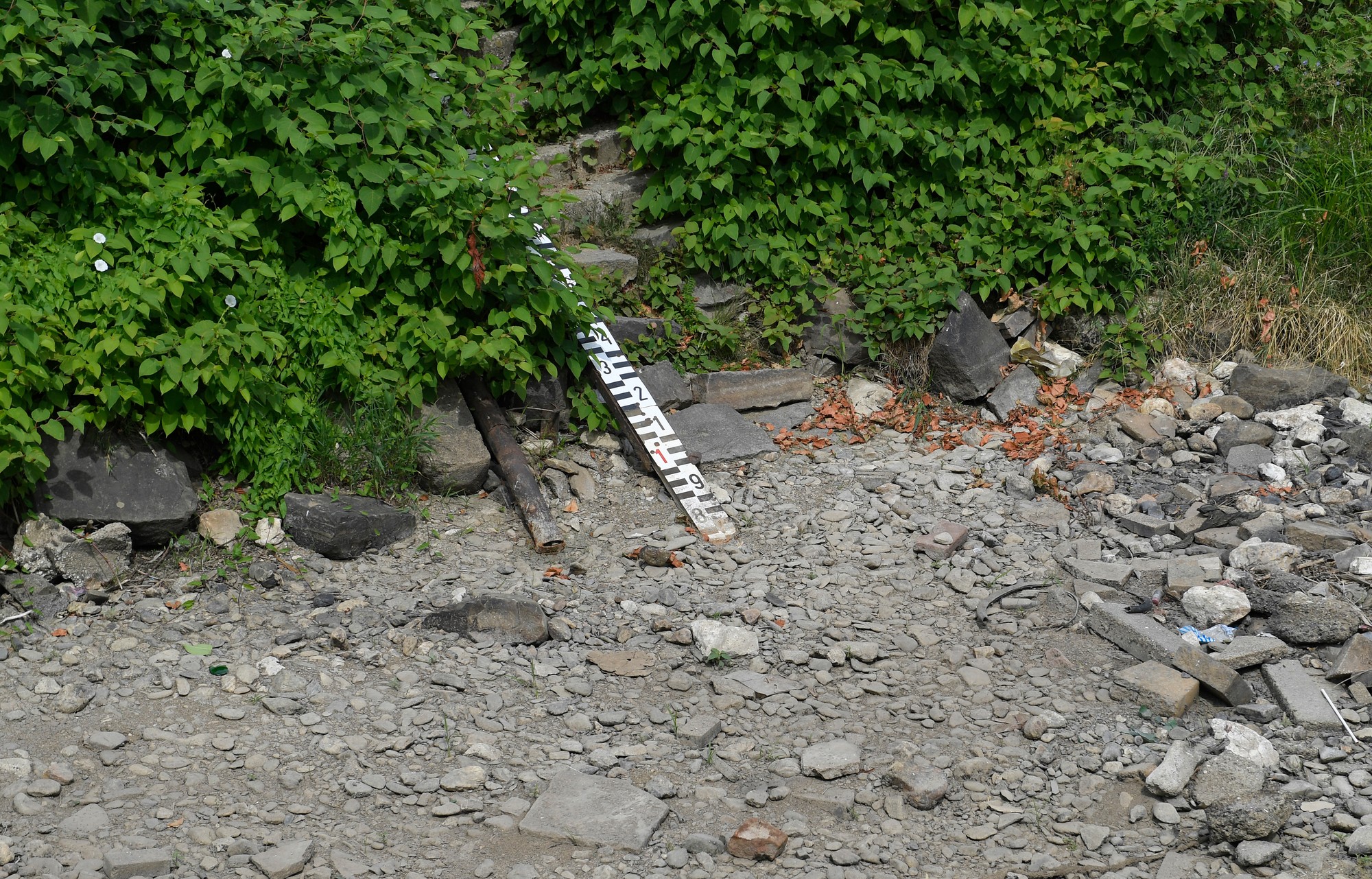 Na snímke vyschnuté koryto rieky Bodva v Moldave nad Bodvou.