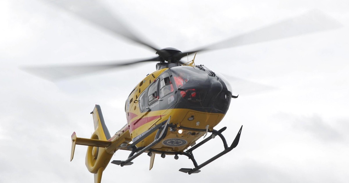 Wypadek 13-latek na hulajnodze. Lądował helikopter LPR, ale nie zabrał dziewczynek