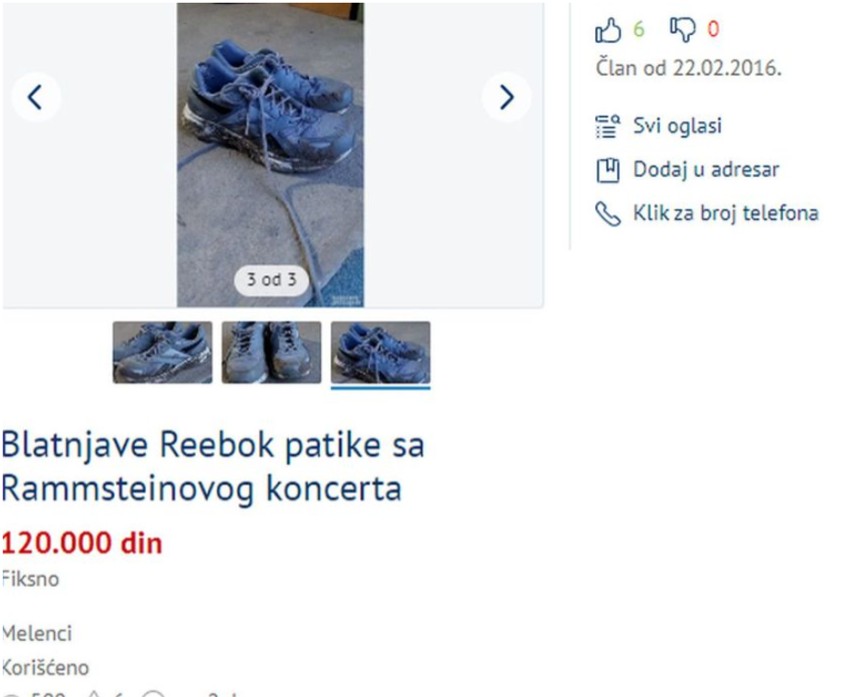 Prodaju se patike sa Ramštajna