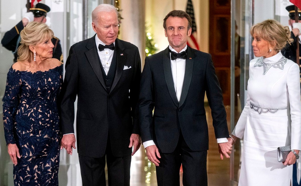 Jill Biden, Joe Biden, Emmanuel Macron, Brigitte Macron