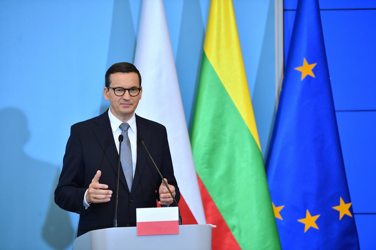 Warszawa, 17.09.2021. Premier Mateusz Morawiecki podczas konferencji prasowej w ramach polsko–litewskich konsultacji międzyrządowych, 17 bm. w Warszawie. (aldg) PAP/Radek Pietruszka