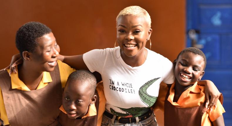 X Factor contestant Gifty Louise donates to Dzorwulu Special School