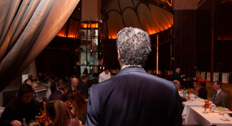 Maître d' Mario Wainer surveying the lunchtime scene at Le Cirque, which filed for Chapter 11 bankruptcy in March.