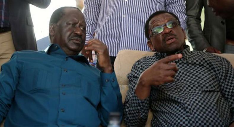File image of Raila Odinga with Siaya Senator James Orengo at a past event in Siaya County Calvin Burgess, in 2027, accused Odinga and ODM of demanding millions from him to finance campaigns