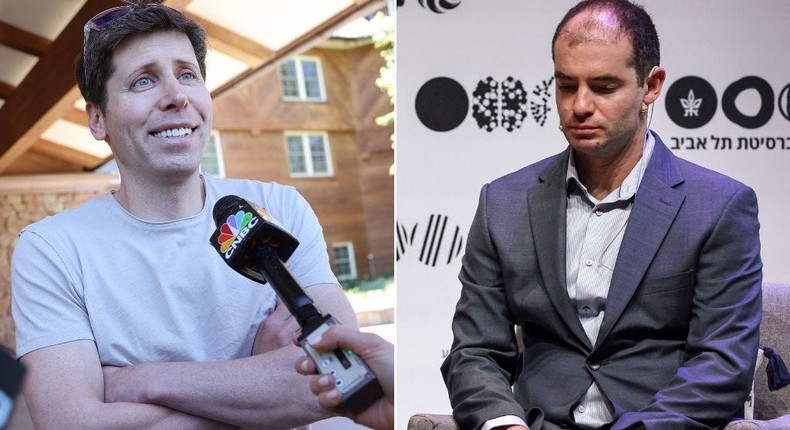 OpenAI CEO Sam Altman (left) and the company's chief scientist Ilya Sutskever (right).Kevin Dietsch via Getty Images; Jack Guez/AFP via Getty Images