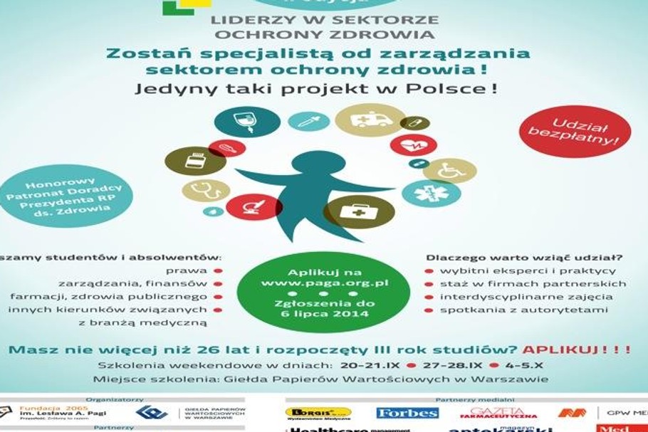 W kwietniu rozpoczęła się rekrutacja do drugiej edycji projektu Fundacji 2065 im. Lesława A. Pagi Liderzy w sektorze ochrony zdrowia. Jest to projekt edukacyjny dedykowany studentom i absolwentom (do 26 roku życia) farmacji, finansów, zarządzania, prawa, 