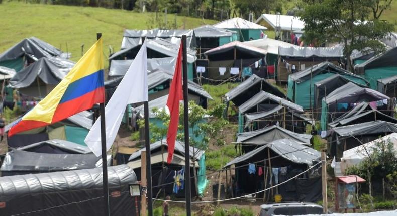 Colombia's FARC rebels will keep some arms for transitional security at their demobilization camps like this one in Mesetas municipality