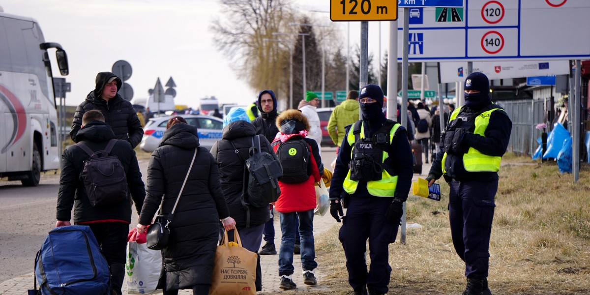 Migranci na granicy polsko-ukraińskiej, 1 marca 2022 r.