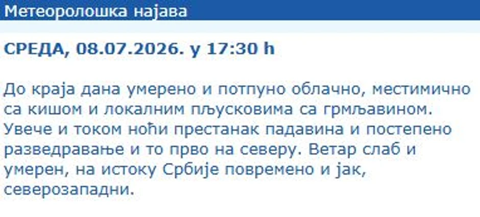 Vremenska prognoza