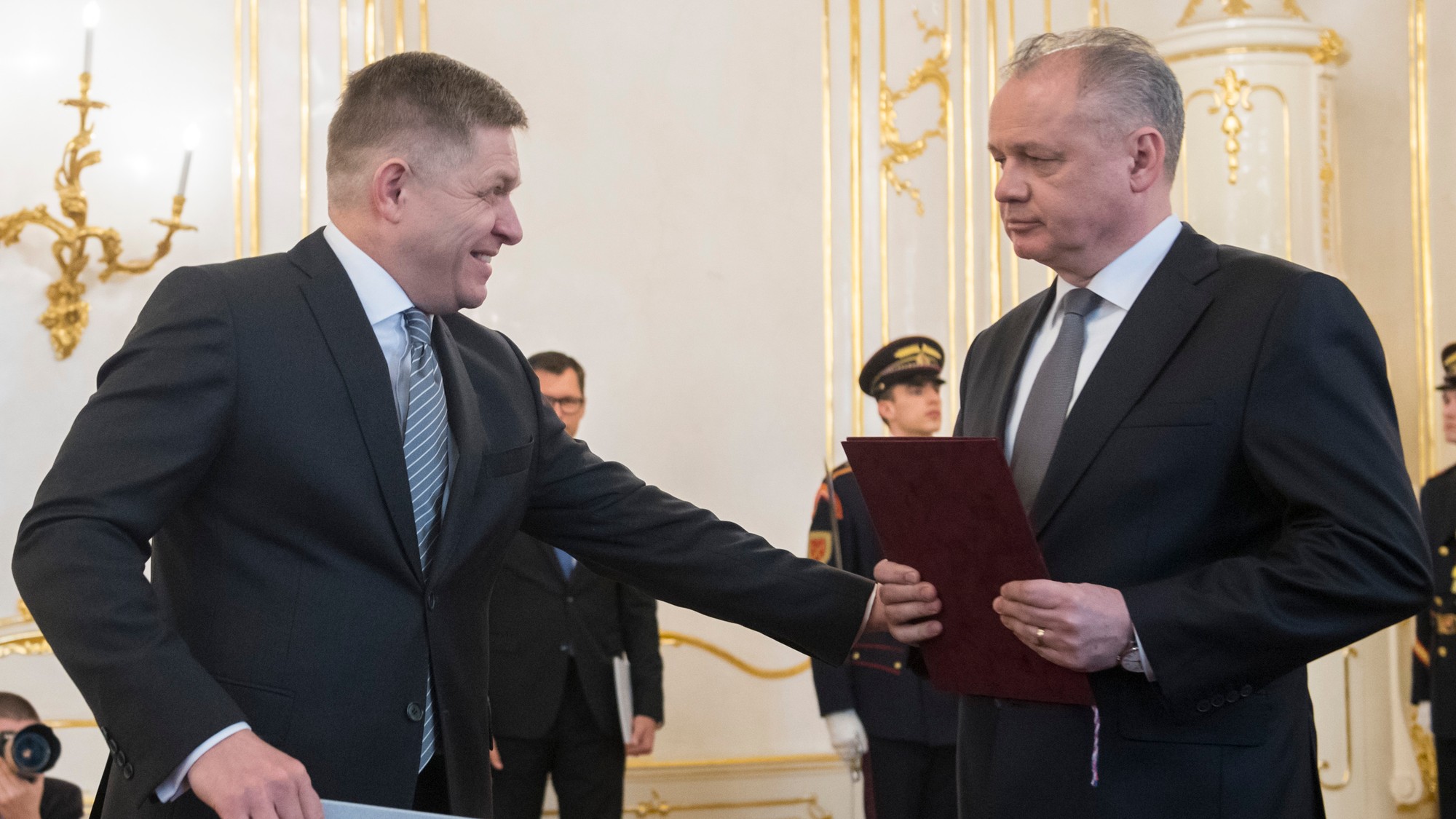 Robert Fico a exprezident SR Andrej Kiska v marci 2018.