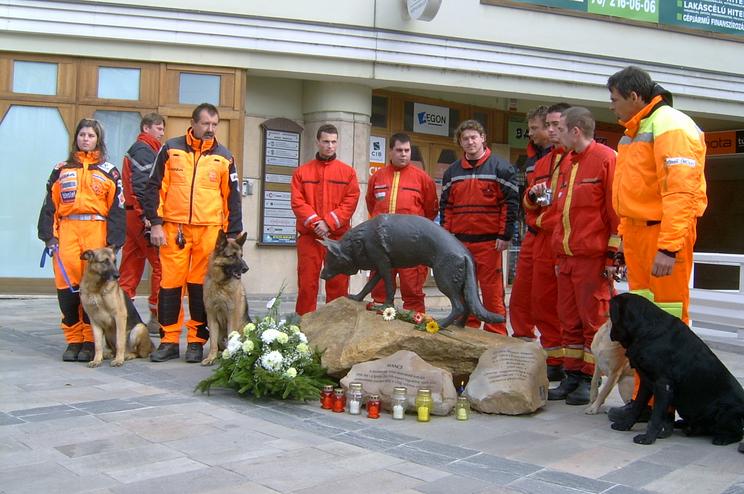 2004-ben szobrot kapott a német juhász 