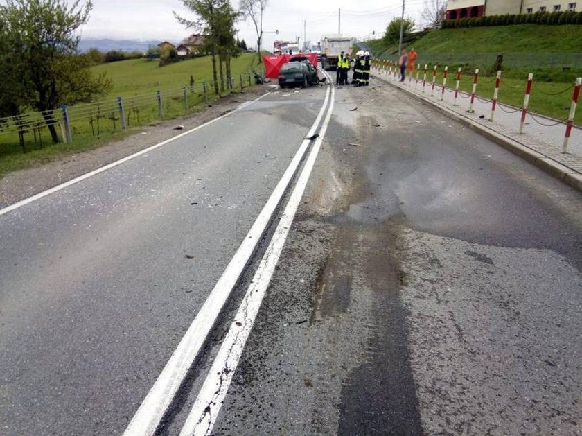 Makabryczny wypadek pod Limanową. Kierowca nie miał szans