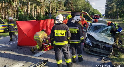 Koszmar na lubelskiej drodze. Siła zderzenia była tak wielka, że z auta zostały strzępy