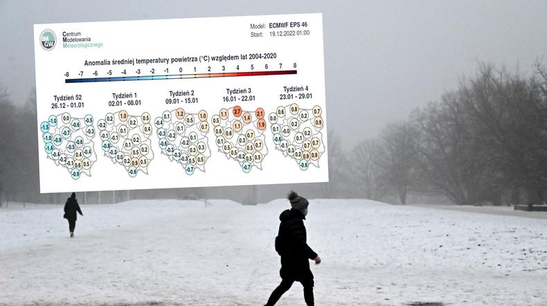 Zima może mieć duży problem z trwałym powrotem w kolejnych dniach (mapa: IMGW-PIB)