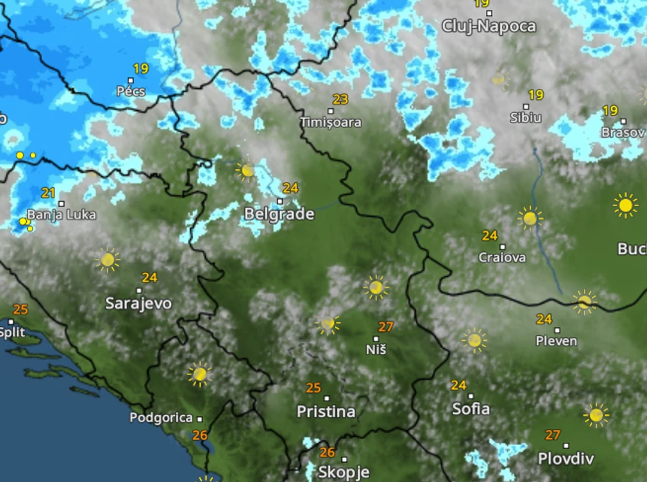 Kišni oblaci stižu u Beograd od 11h