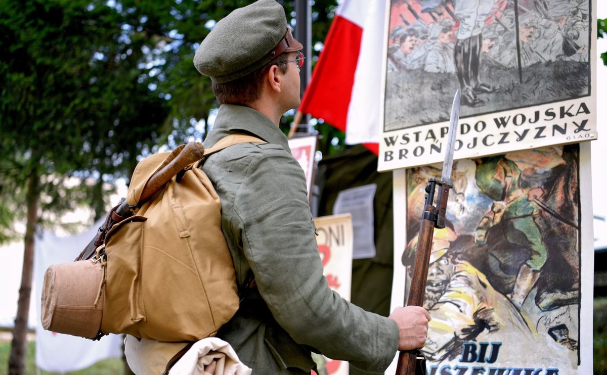 Bitwa Warszawska. Rekonstrukcja punktu poboru żołnierzy do wojska z 1920